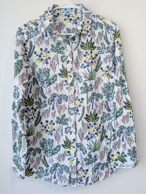NEW J. McLaughlin Multi Botanical Print Button Up